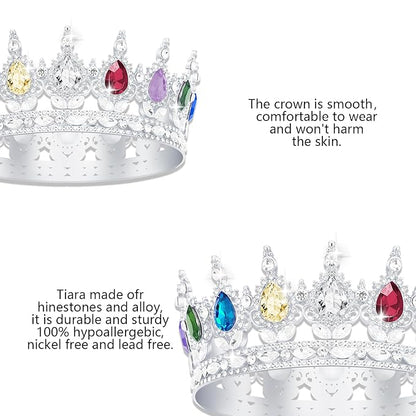 Queen Crown Rhinestone Wedding Crowns and Tiaras for Women Costume Party Hair Accessories Princess Birthday Crown Crystal Bridal