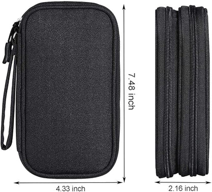 Electronics Accessories Organizer Bag, Portable Tech Gear Phone Accessories Storage Carrying Travel Case Bag for Charger USB Cables SD Memory Cards Earphone Flash Hard Drive – Black