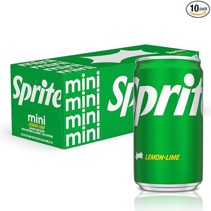 Sprite Lemon Lime Soda Soft Drinks, 7.5 fl oz, 10 Pack