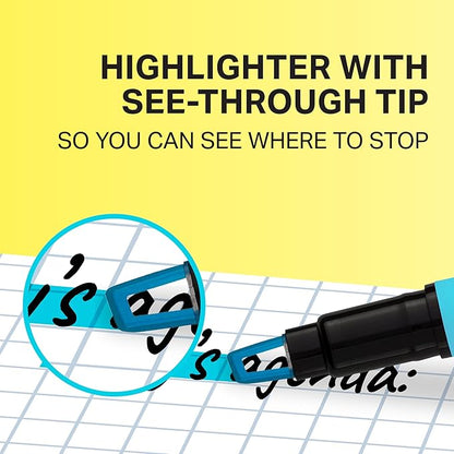 Sharpie Clear View Highlighters, With See-Through Chisel Tip, Assorted Colors, 12 Count - School, Teacher, Office Supplies