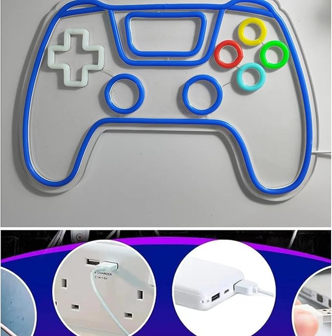 Gamer Neon Sign,Lightup Signs for Gamer Zone Video Room Bedroom Wall Art Decor,USB Powered,Gamer Best Gifts for Teens, Boys, Kids.