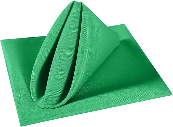 Cupuamon Cloth Napkins 20x20 inch Washable Polyester Dinner Napkins Soft Table Napkins for Wedding Party Dining Banquet(Emerald,50PCS)