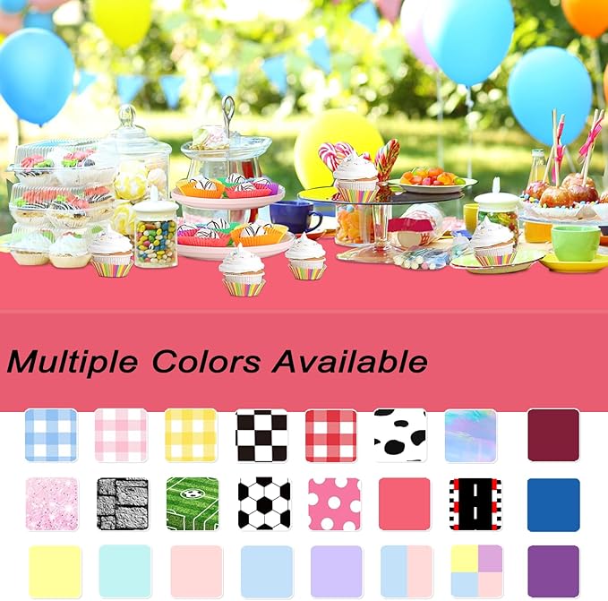 WNINK 2 Pack Red Tablecloths Disposable Table Covers 54" x 108" Red Table Cloths for Bridal Shower Engagement Wedding Birthday Picnic Plastic Table Cloths for Parties