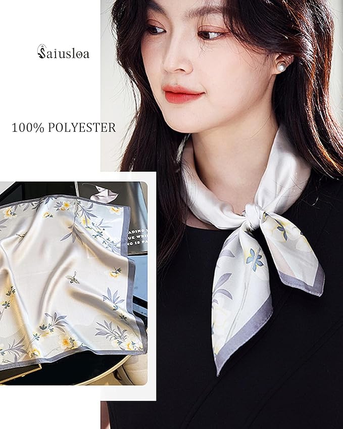 Neck Scarf For Womens Silky Head Scarves Hair Bandanas Square Scarf Fashion Accessories lightweight