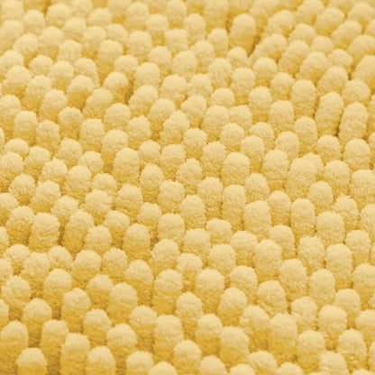HOMEIDEAS 3 Pieces Bathroom Rugs, Ultra Soft Non Slip Absorbent Chenille Toilet Bath Mat Set (Yellow)