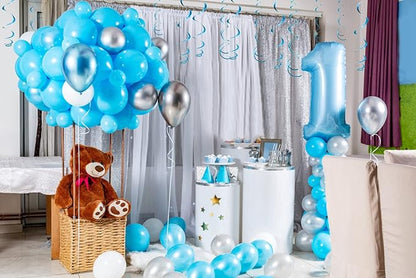 30 pcs Blue Hanging Swirl Decorations Swirls Party Decorations Plastic Party Streamer for Ceiling, 26"