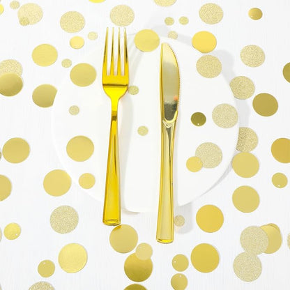 200 Pcs Gold Confetti, Circle Dots Glitter Confetti, 3 Sizes Gold Table Decorations, Metallic Paper Golds Table Confettis for Party, Wedding, Birthday and Event Decor