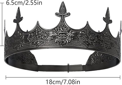 King Crown for Men Crowns Tiara for Birthday Party Costume