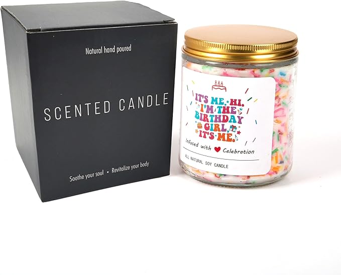 Birthday Gifts for Women Candle – Hi, I'm The Birthday Girl Fun Lavender Scented Candle - 7.6 Oz for Female Friends, Sister, Mom, Daughter Happy Birthday Candle