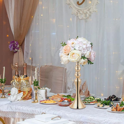 Sabary 6 Pcs Wedding Flower Stand Metal Flower Centerpieces Stand for Table Vase Arrangement Rack for Wedding Reception Dinner Table Party Decor(20, 15, 13 In,Gold)