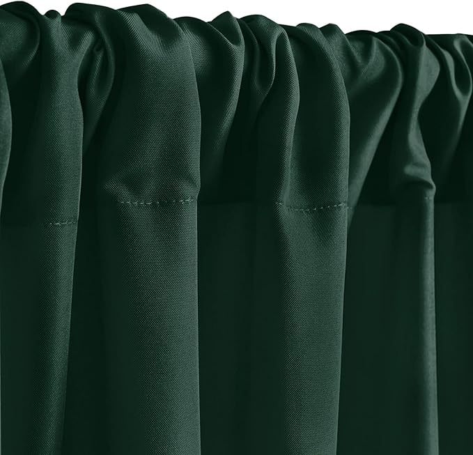 Hiasan Hunter Green Backdrop Curtains for Parties, Polyester Photography Backdrop Drapes for Baby Shower, Wedding Decorations, 5ftx10ft, Set of 2 Panels
