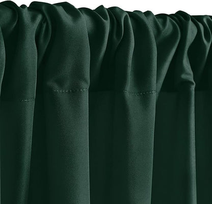 Hiasan Hunter Green Backdrop Curtains for Parties, Polyester Photography Backdrop Drapes for Baby Shower, Wedding Decorations, 5ftx10ft, Set of 2 Panels
