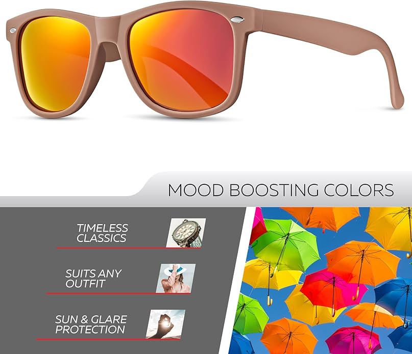 Retro Rewind Polarized Sunglasses for Men and Women - UV Protection Classic Sun Glasses