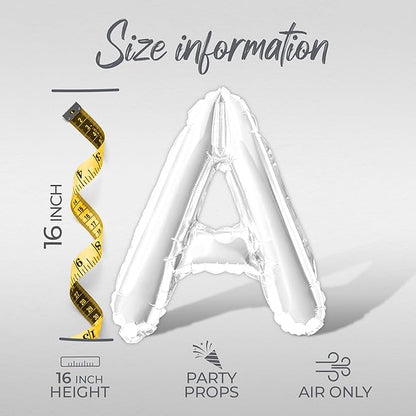 Letter Balloons - LOVE IS IN THE AIR 16" Inch Alphabet Letters Foil Mylar Balloon Valentines Day Party Banner (White)