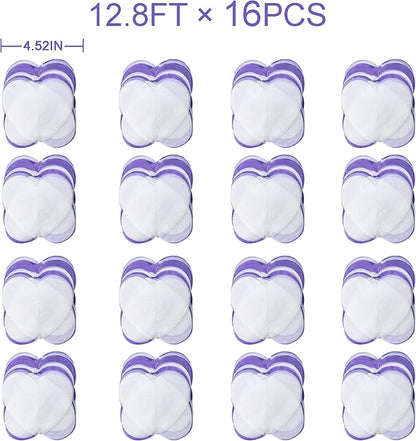 205Ft Lavender Party Decoration Ombre Purple White Heart Backdrop Streamer Tissue Paper Heart Hanging Garland for Birthday Valentines Day Bachelorette Wedding Bridal Shower Lilac Violet Party Supplies