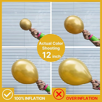 PartyWoo Gold Balloons 101pcs 12 Inch Gold Latex Helium Balloons for Birthday Wedding Anniversary Baby Shower Graduation Bachelorette Retirement Engagement Tea Casino Disco Party Decorations Gold-G101