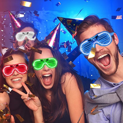 100 Pack Glow in The Dark Glasses Bulk for Kid Adult, 5 Color LED Light Up Glasses with 3 Flashing Modes, Neon Glowing Party Favor Supplies for New Years Eve Birthday Wedding Halloween Goody Bag stuff