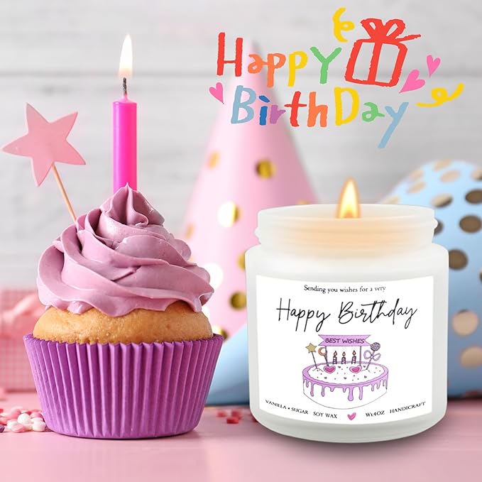 Happy Birthday Candle Gifts for Women,Funny Candle Decor Ideas Unique Birthday Gift for Best Friend Girlfriend Sister 4OZ