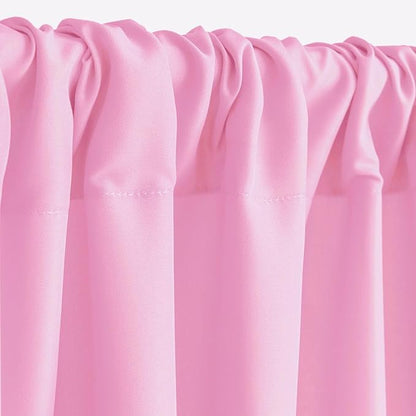 Hiasan Pink Backdrop Curtains for Parties, Polyester Photography Backdrop Drapes for Baby Shower, Wedding Decorations, 5ftx7ft, Set of 2 Panels