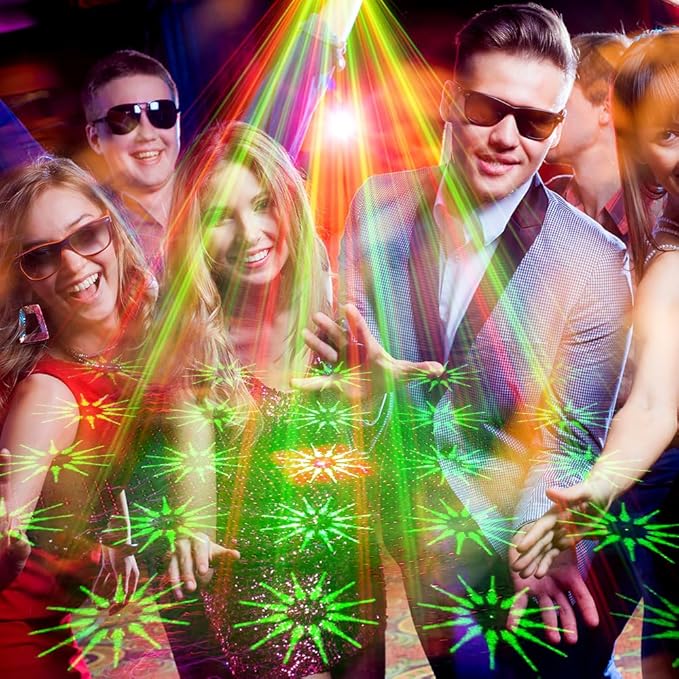Party Lights Dj Disco Light Disco Ball Stage Strobe Lights RGB/LED Projector Sound Activated with Remote Control for Parties Xmas Club Bar Gift Birthday Rave，Film Stage Lighting Apparatus.