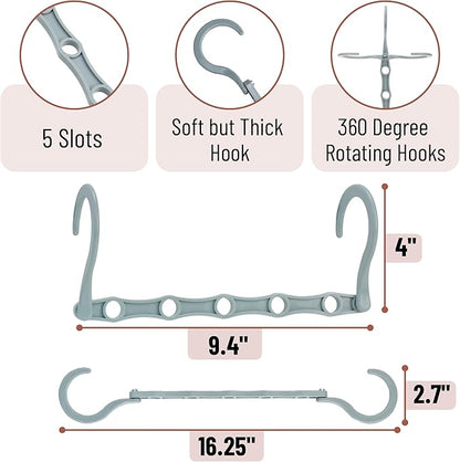 Mr. Pen- Space Saving Hangers for Clothes, 16 pcs, Pastel Colors, Plastic Multi Clothes Hangers Space Saving, 5 Slots, 360° Rotating Hooks