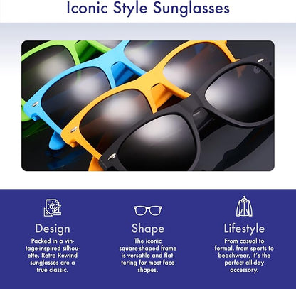 Retro Rewind Polarized Sunglasses for Men and Women - UV Protection Classic Sun Glasses