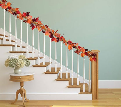 DearHouse 6 Pack Fall Garland Maple Leaf Clearance, 5.9Ft/Piece Hanging Vine Artificial Autumn Garland Thanksgiving Decor for Home Wedding Fireplace Party Christmas (Red)