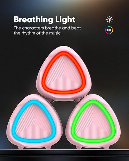 Bluetooth Speaker Gifts for Men: Portable Wireless, IPX5 Waterproof, White Elephant Gifts for Adults, Stocking Stuffers for Teens Boy Girl, Up to 20H Playtime, TWS Pair, for Home/Party/Outdoor (Pink)