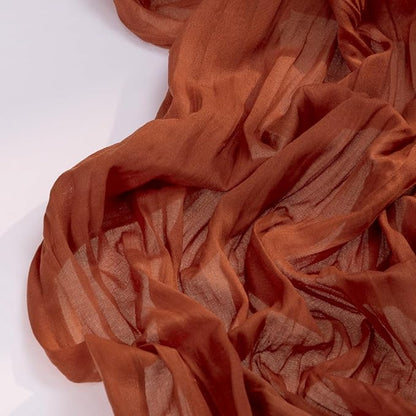 Terracotta Cheesecloth Table Runner Burnt Orange Christmas Table Runner 120 Inches Rust Cheese Cloth Table Decor for Xmas Holiday Season Parties Wedding Bridal Baby Shower Party