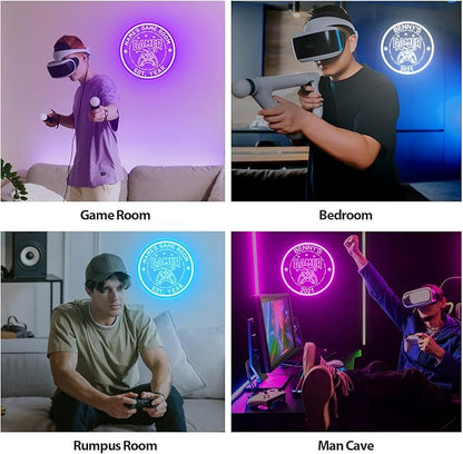 Personalized Game Room Neon Sign Custom Name Gamer Neon Light Wall Decor 3D Art Dimmable LED Game Controller Signs Light Gamer Gift for Men Teen Gaming Room Man Cave Bedroom Decor