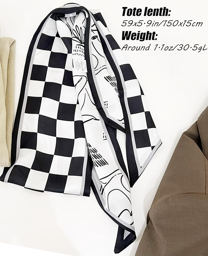 Head Scarf Hair Neck Scarves For Women Purse Bag Scarfs For Handbags Silky Long Thin Satin Headscarf Fashion