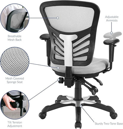 Modway EEI-757-GRY Articulate Ergonomic Mesh Office Chair in Gray