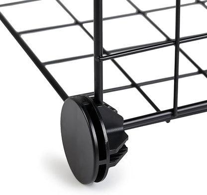 Amazon Basics 6-Cube Wire Grid Stackable Storage Organizer, Metal Shelving Unit, No-Tool Assembly, 26"W x 38"H x 12.6"D, Black