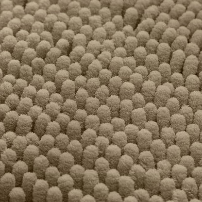 HOMEIDEAS 3 Pieces Bathroom Rugs, Ultra Soft Non Slip Absorbent Chenille Toilet Bath Mat Set (Taupe)
