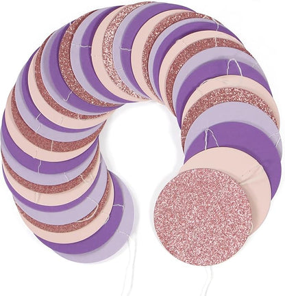 Rose-Gold Pink-Purple Party-Decorations Streamers Garland - 52Ft Baby Shower Decorations for Girl Women Birthday Hanging Paper Banner,Bachelorette Wedding Engagement Decor Banners Lasting Surprise