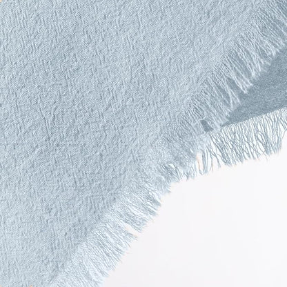 12 Pack Gray- Blue Cotton Linen Napkins with Fringe Christmas Cloth Napkins Set of 12 Boho Handmade Holiday Napkins Bulk for Wedding Baby Shower Xmas Dinner Table Parties, 17 x 17 Inches