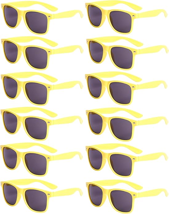 Eyegla 8/12/18 Pack Neon Sunglasses Bulk Colorful Multipack Party Sunglasses Retro Glasses Party Favor for Adult Men Women