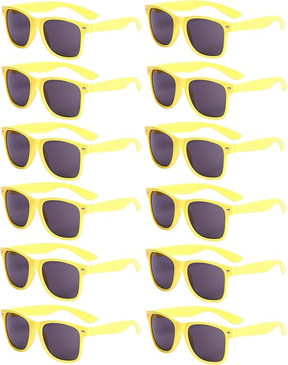 Eyegla 8/12/18 Pack Neon Sunglasses Bulk Colorful Multipack Party Sunglasses Retro Glasses Party Favor for Adult Men Women