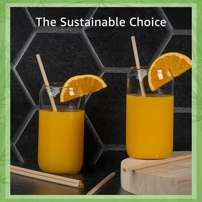 Ibambo Powder Bamboo Straws (250-Pack) - 7.88" Disposable Straws Individually Wrapped | 100% Compostable | Durable & Biodegradable | Made for Hot & Cold Drinks | Perfect for Weddings, Parties & Events