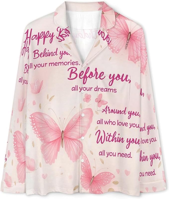 Lemons Leaves Ceramic Style Womens Pajama Set Long Sleeve Pajamas Top And Pants Soft Loungewear Pjs Sets