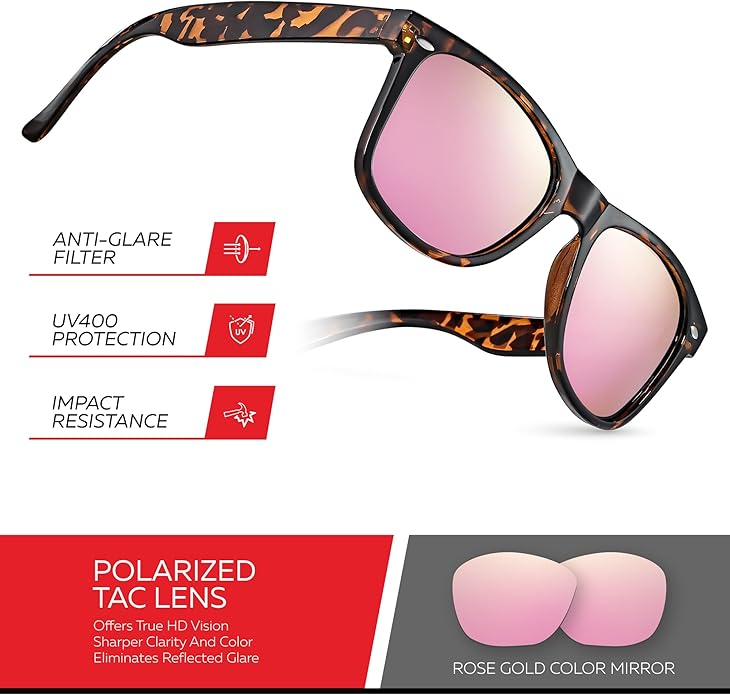Retro Rewind Polarized Sunglasses for Men and Women - UV Protection Classic Sun Glasses