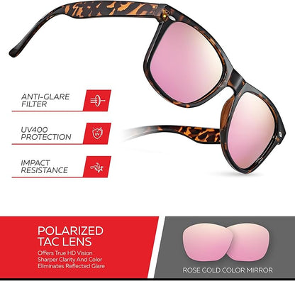 Retro Rewind Polarized Sunglasses for Men and Women - UV Protection Classic Sun Glasses