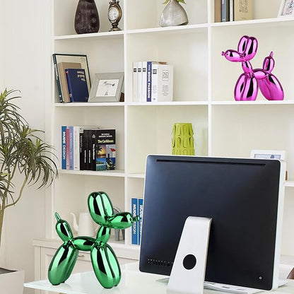 Green Balloon Dog Decor,Balloon Animal Preppy Room Shelf Decor,Cute Statue Home Decors,Office,Bedroom Modern Sculpture Desk Decoration,Green Decorations Gifts
