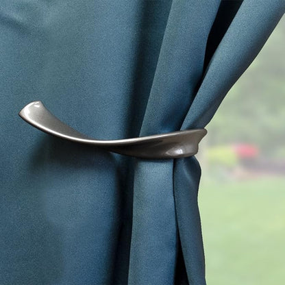 Sashay Metal Curtain Holdback Set of 2, Pewter – Additional Colors Available - Universal Style, Window Treatments, Easy Installation, Curtain Tiebacks, Wall Mounted, Drapery for Home, Bedroom, Office