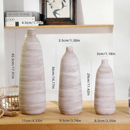 ALMA 18 inch Extra Tall Floor Vase for Home Decor, Large Earthy Vessel for Tall Pampas Grass & Dried Flowers, Cream Beige Ceramic Vase for Centerpieces, Living Room, Entryway Mantel, Bookshelf