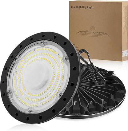 200W 20000LM UFO LED High Bay Light, Non-Dim High Bay LED Shop Light, 6000K Commercial Lights, IP65 Waterproof Industrial Bay Lighting for Shop/Garage/Warehouse/Workshop/Factory, with Standard US Plug