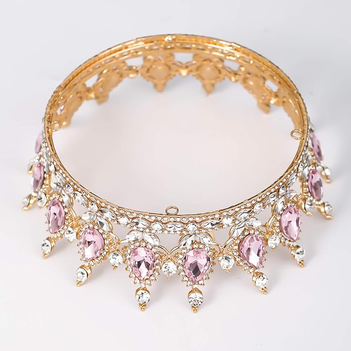 FORSEVEN Queen Crown Rhinestone Wedding Crowns and Tiaras for Women Costume Party Hair Accessories Princess Birthday Crown Crystal Bridal Crown Christmas Decorations Headband