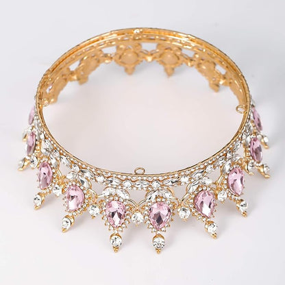 FORSEVEN Queen Crown Rhinestone Wedding Crowns and Tiaras for Women Costume Party Hair Accessories Princess Birthday Crown Crystal Bridal Crown Christmas Decorations Headband