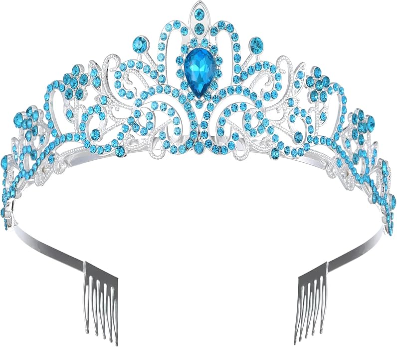 Sparkling Crystal Princess Tiaras for Women Girl Crown Queen Headband Fashion Headpiece for Wedding Birthday Bride Bridal Prom Party Hair Accessories Valentines Mothers Day Gifts