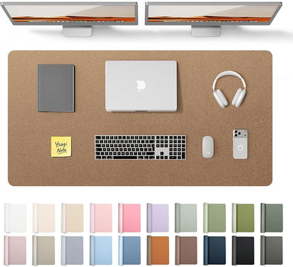 YSAGi Leather Desk Pad Protector, Office Desk Mat, Large Mouse Pad, Non-Slip PU Leather Desk Blotter, Laptop Desk Pad, Waterproof Desk Writing Pad for Office and Home (Bronze, 47.2" x 23.6")